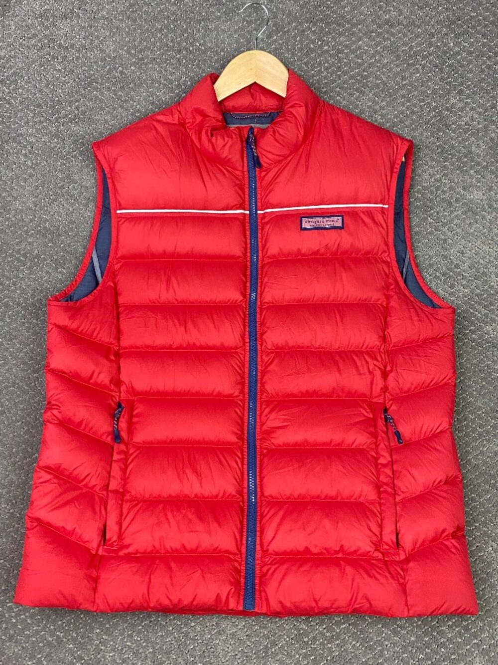 Vineyard Vines Performance Down Puffer Vest Mens Red Winter Outdoor Nor'Easter